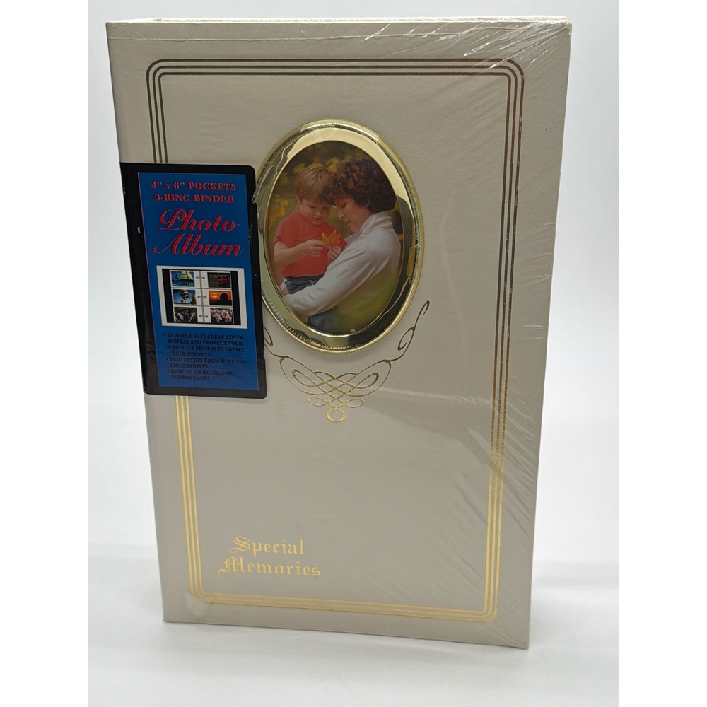 Special Memories 3-Ring Binder‎ Photo Album Cream Gold 4x6 Pockets Holds 300